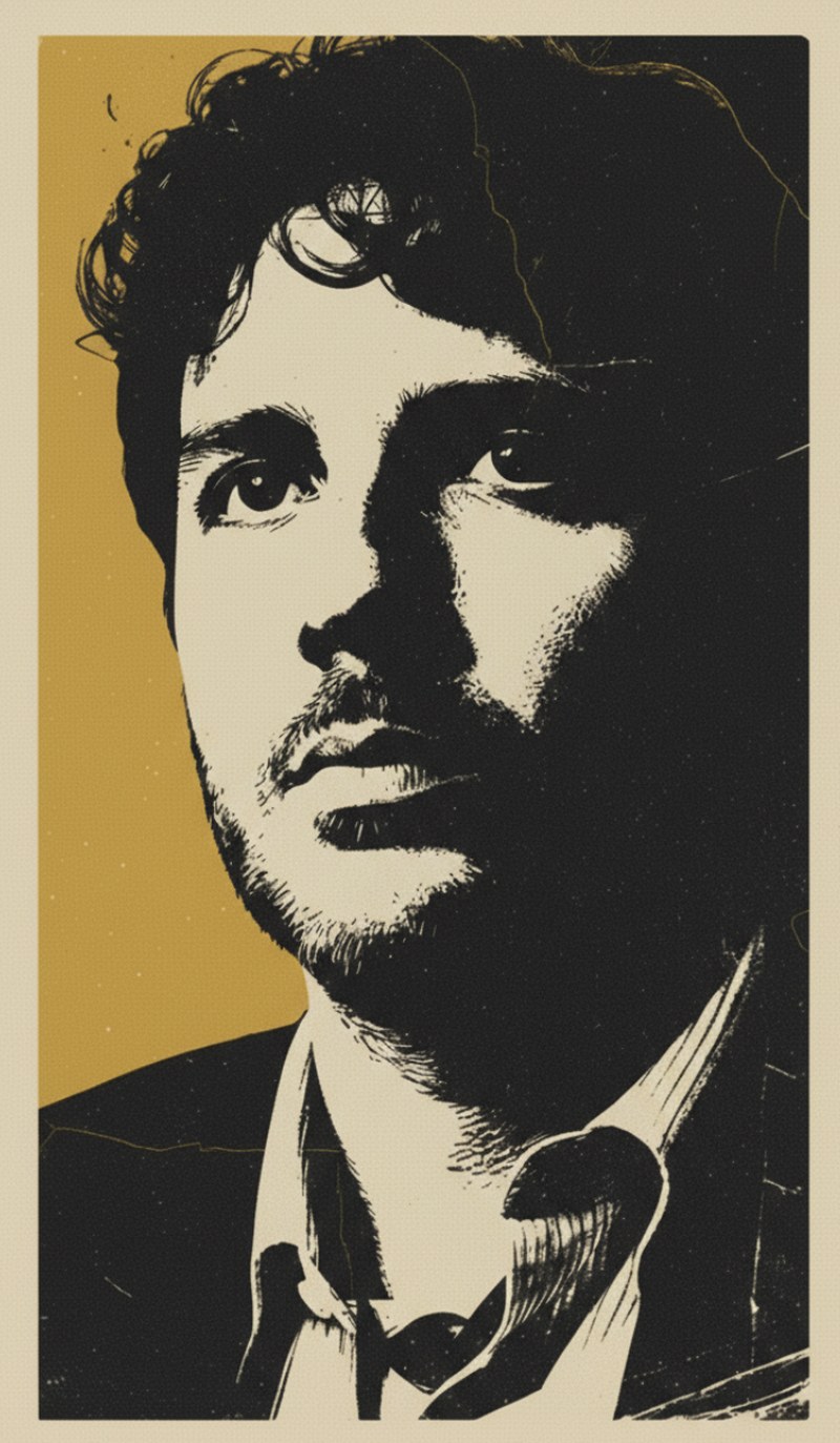 Retrato serigráfico de Renan Santos